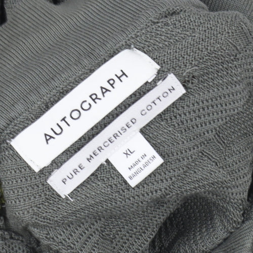 Marks and Spencer Autograph Men's Grey XL 1/2 Zip Cotton Sweatshirt