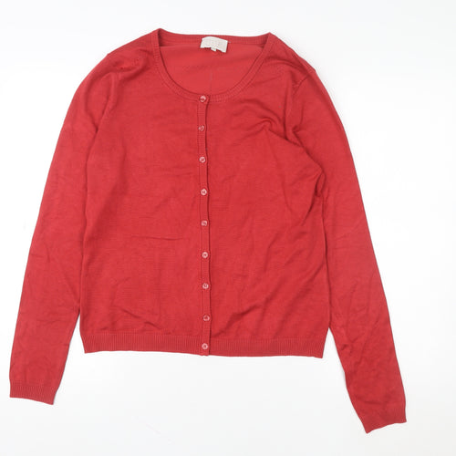 Minus Women Red Long Sleeve Button Cardigan L Knit Jumper