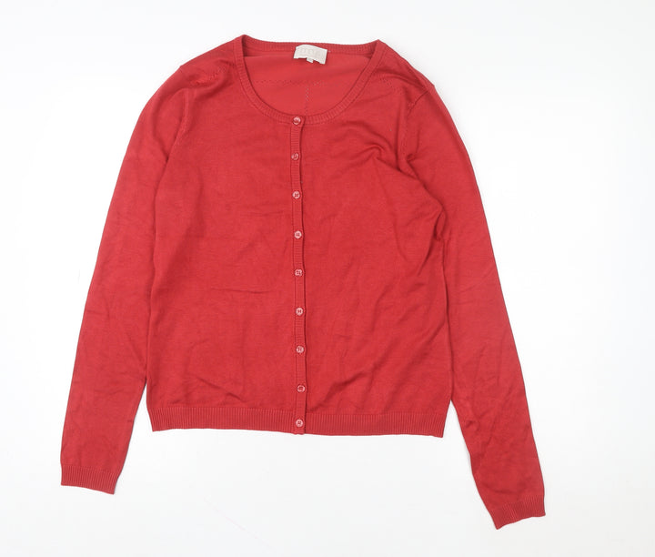 Minus Women Red Long Sleeve Button Cardigan L Knit Jumper
