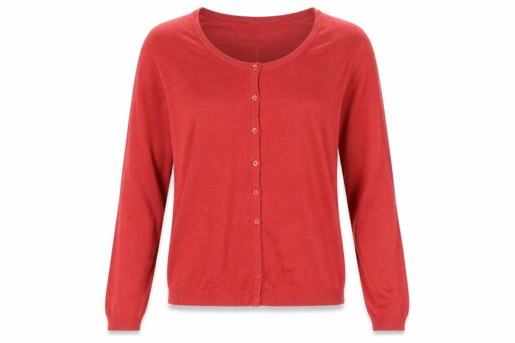 Minus Women Red Long Sleeve Button Cardigan L Knit Jumper