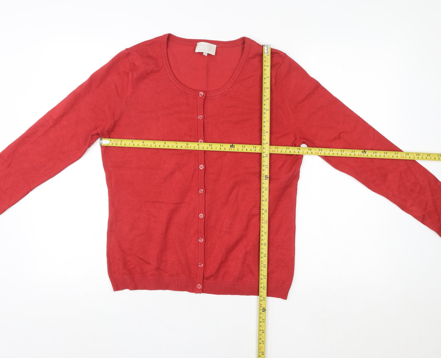 Minus Women Red Long Sleeve Button Cardigan L Knit Jumper