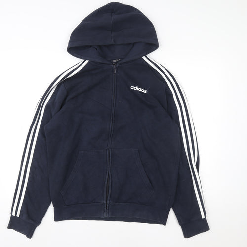 adidas Mens Blue Full Zip Hoodie M Sports Fleece Jacket