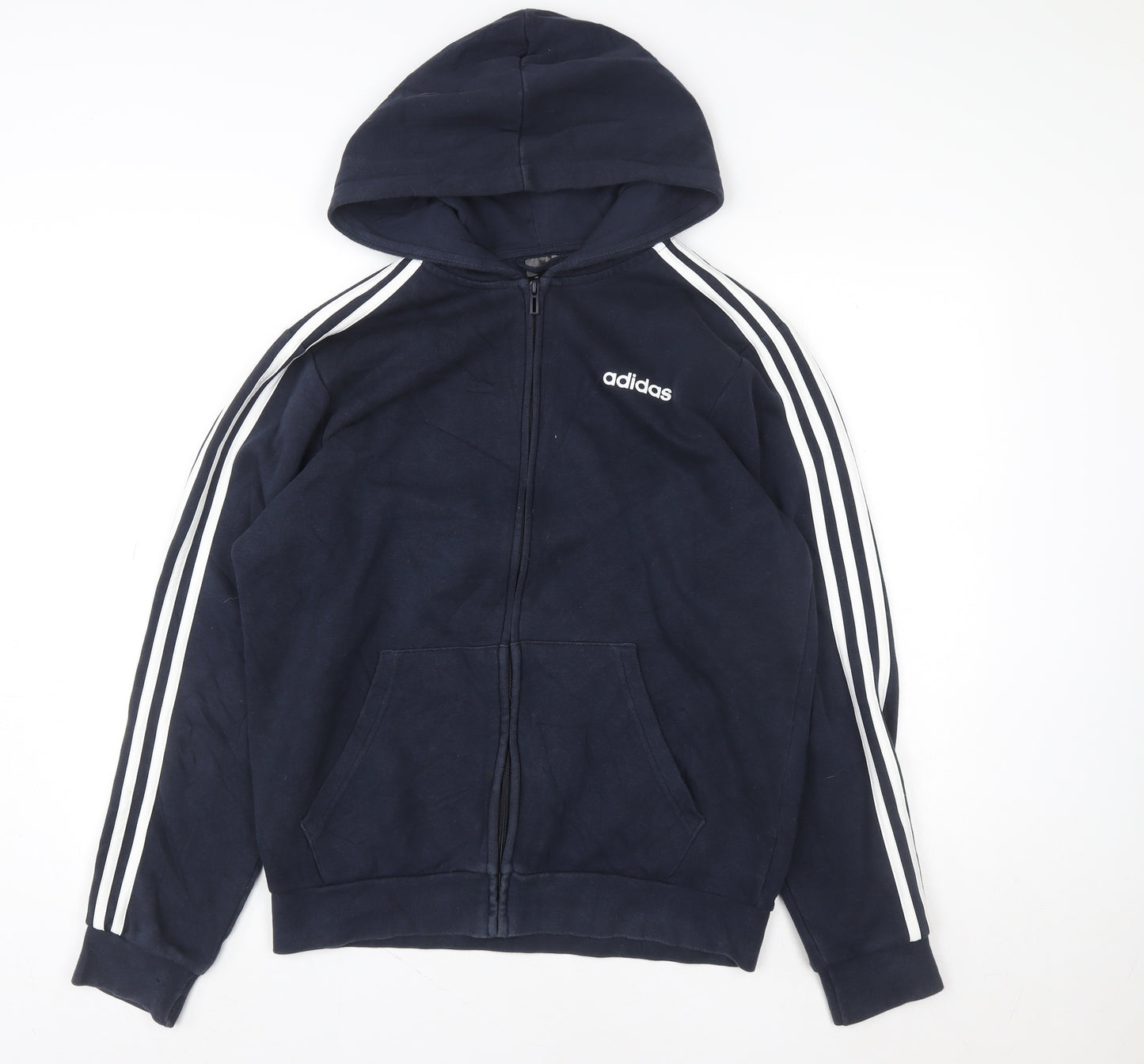 adidas Mens Blue Full Zip Hoodie M Sports Fleece Jacket