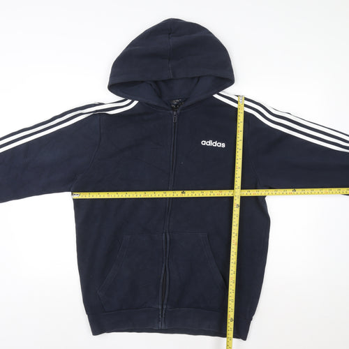 adidas Mens Blue Full Zip Hoodie M Sports Fleece Jacket