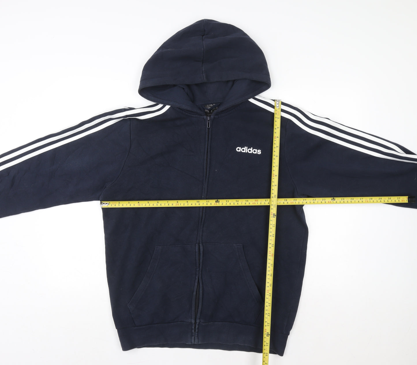 adidas Mens Blue Full Zip Hoodie M Sports Fleece Jacket