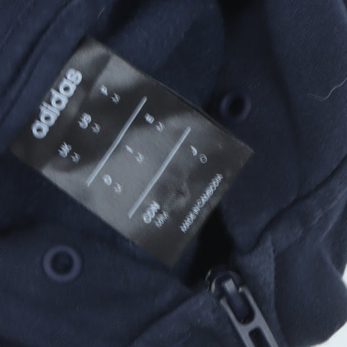 adidas Mens Blue Full Zip Hoodie M Sports Fleece Jacket