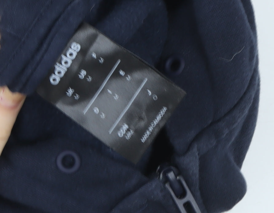 adidas Mens Blue Full Zip Hoodie M Sports Fleece Jacket