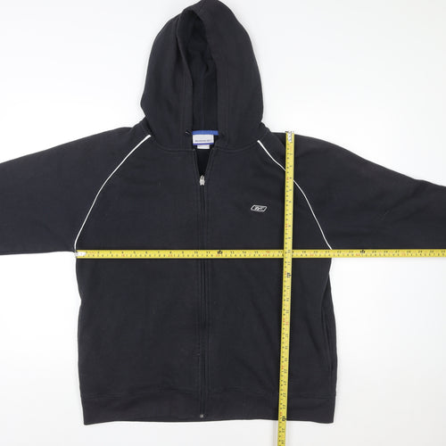 Reebok Womens Black Small Full Zip Hoodie Sweatshirt