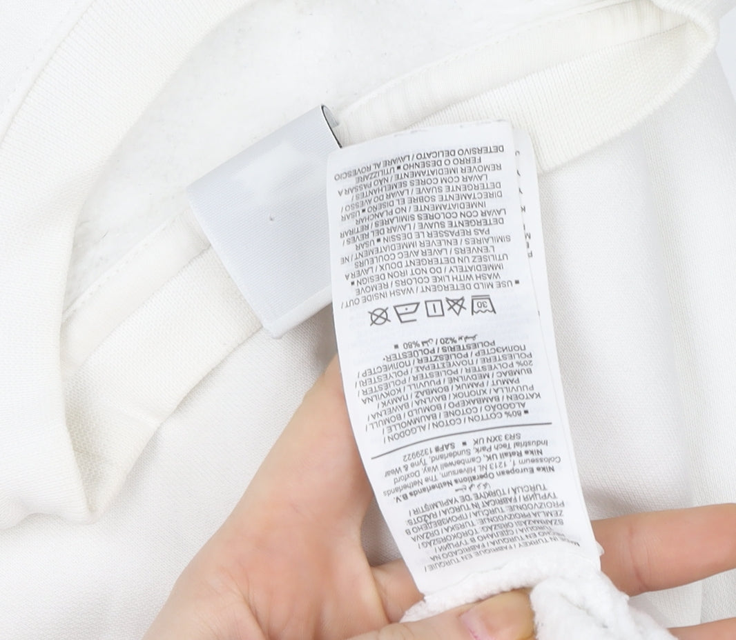 Nike Women's Ivory Small Crew Neck Pullover Sweatshirt