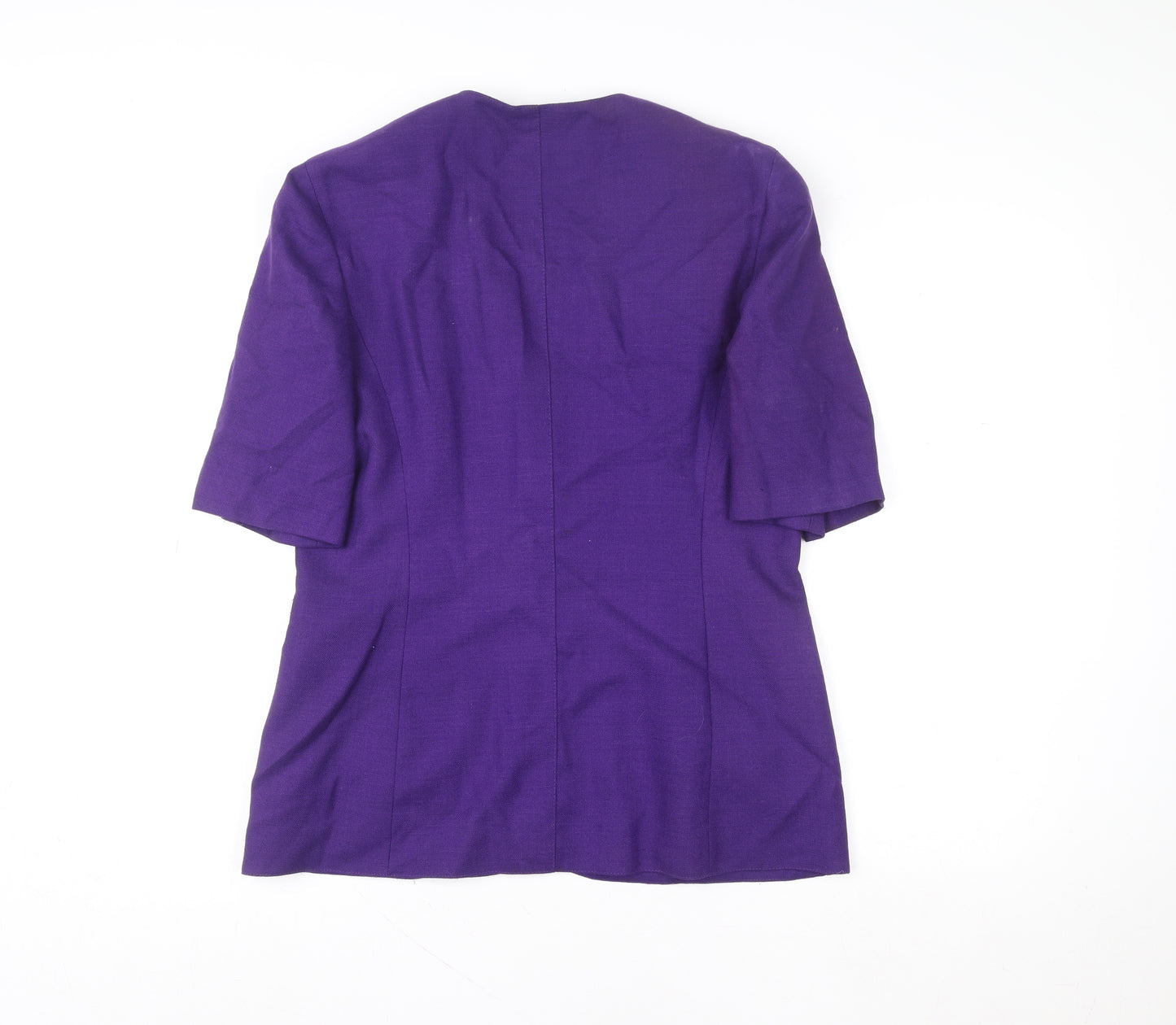 Windsmoor Women's Purple Wool Single-Breasted Short Sleeve Blazer UK 14