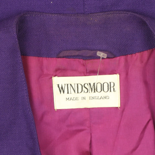 Windsmoor Women's Purple Wool Single-Breasted Short Sleeve Blazer UK 14