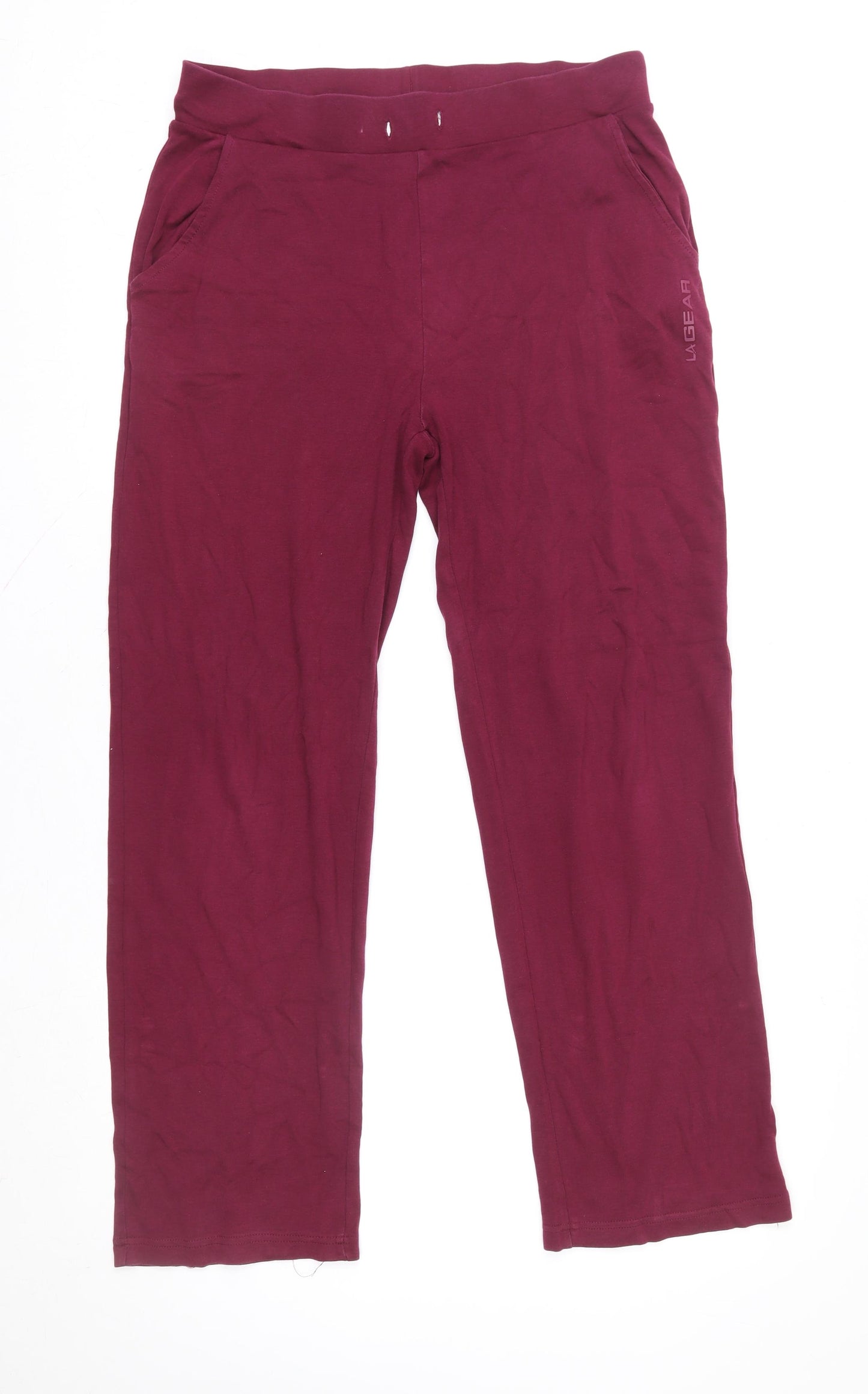 LA Gear Women's Red Size 12 Slim Fit Jersey Leggings