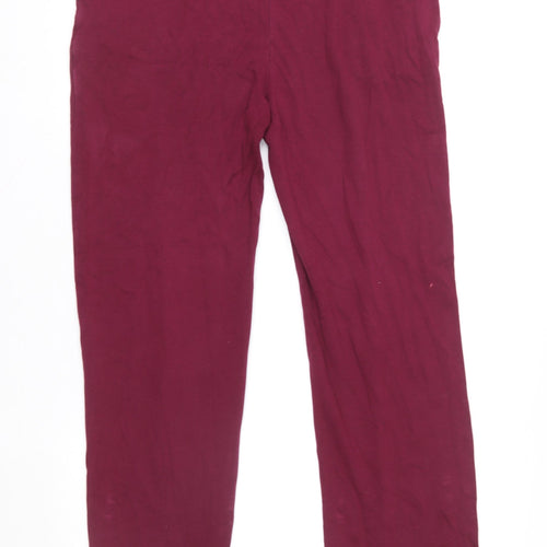 LA Gear Women's Red Size 12 Slim Fit Jersey Leggings