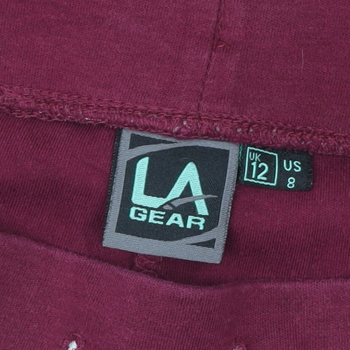 LA Gear Women's Red Size 12 Slim Fit Jersey Leggings