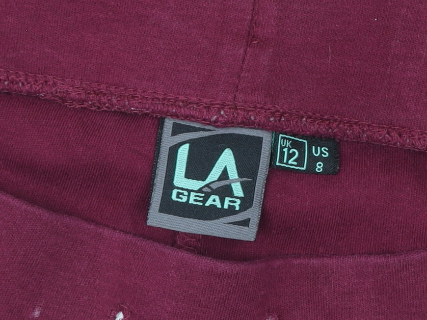 LA Gear Women's Red Size 12 Slim Fit Jersey Leggings