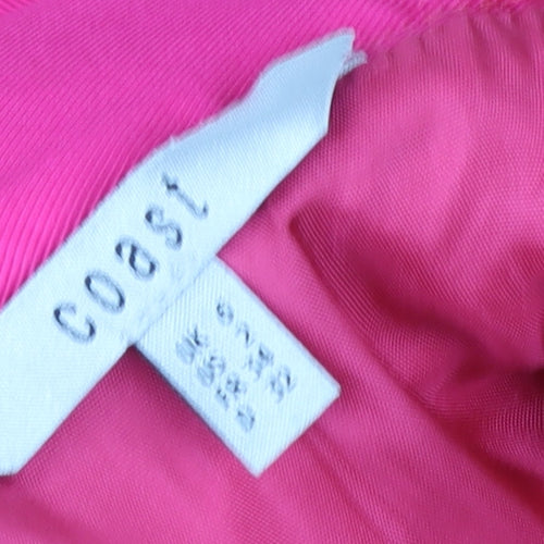 Coast Women's Pink A-Line Midi Skirt Size 10 Satin Finish