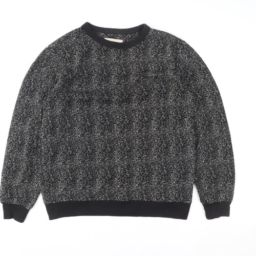 HYMN London Black & White Speckled Crew Neck Sweatshirt Size M