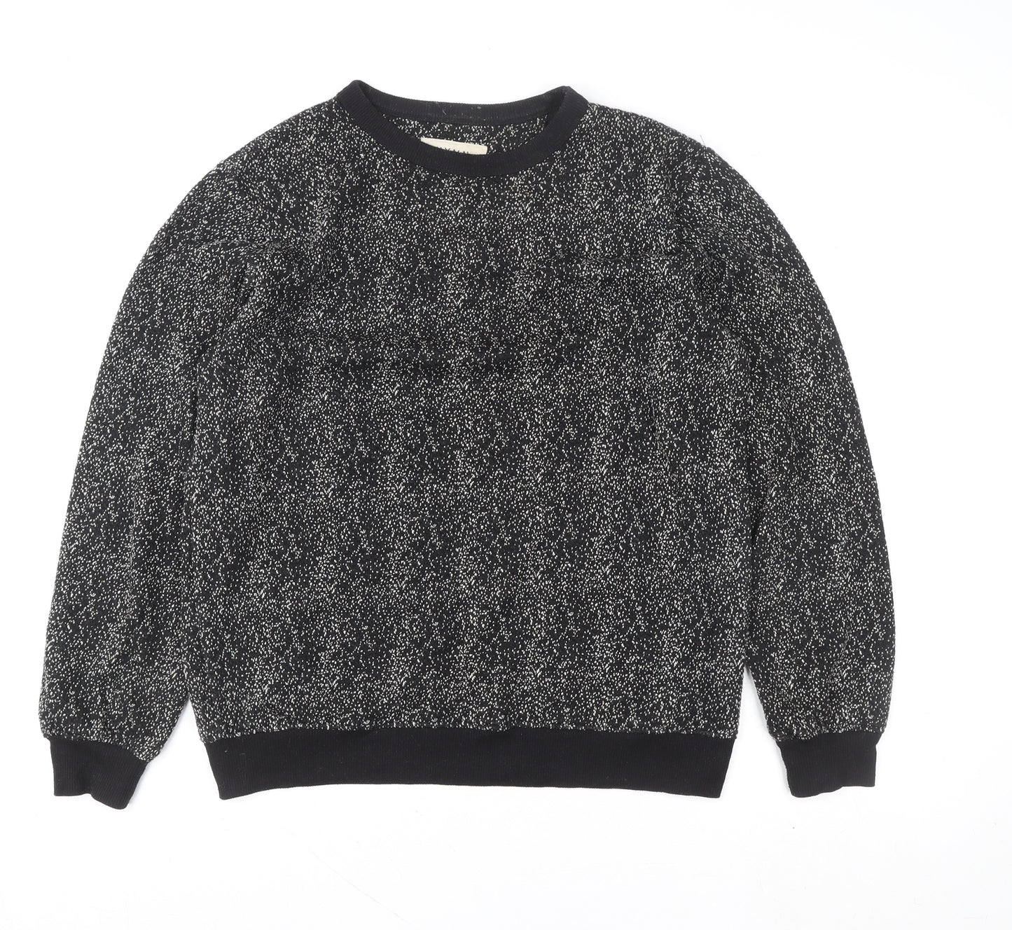 HYMN London Black & White Speckled Crew Neck Sweatshirt Size M