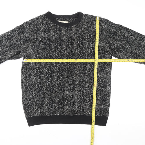 HYMN London Black & White Speckled Crew Neck Sweatshirt Size M