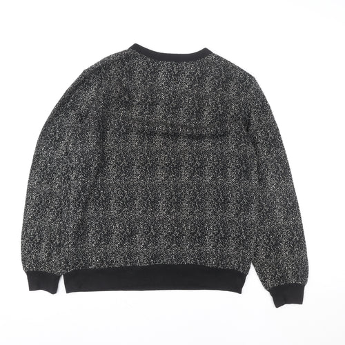 HYMN London Black & White Speckled Crew Neck Sweatshirt Size M