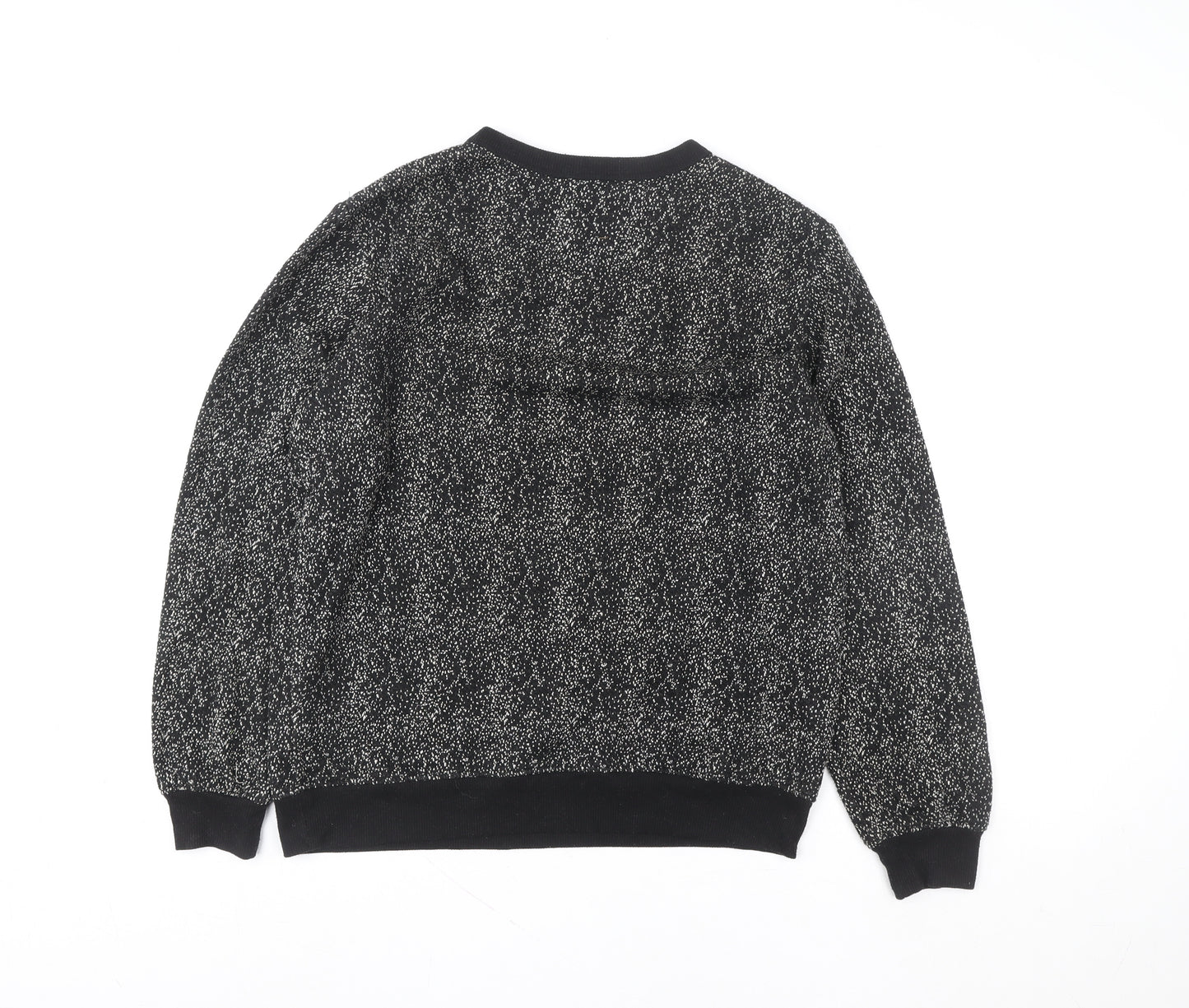 HYMN London Black & White Speckled Crew Neck Sweatshirt Size M
