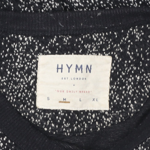 HYMN London Black & White Speckled Crew Neck Sweatshirt Size M