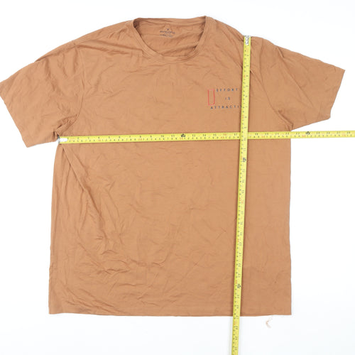 Antelopus Outfitters Men’s Brown 2XL Cotton Crew Neck Quotes T-Shirt