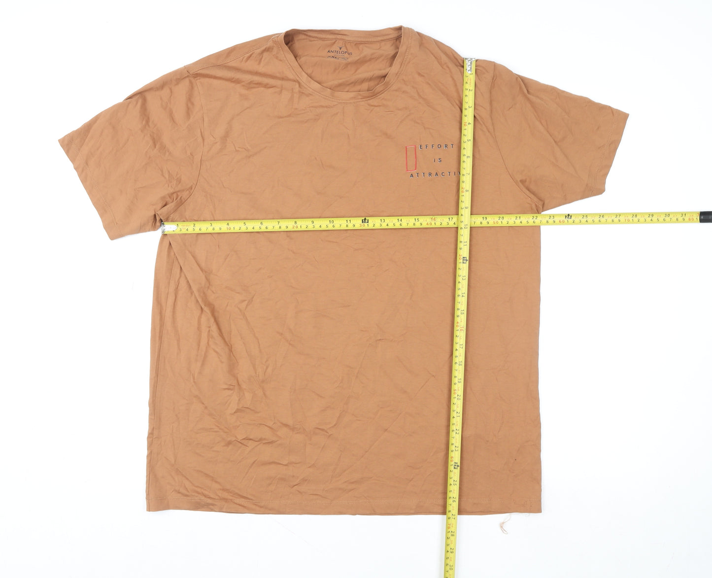 Antelopus Outfitters Men’s Brown 2XL Cotton Crew Neck Quotes T-Shirt