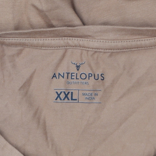 Antelopus Outfitters Men’s Brown 2XL Cotton Crew Neck Quotes T-Shirt