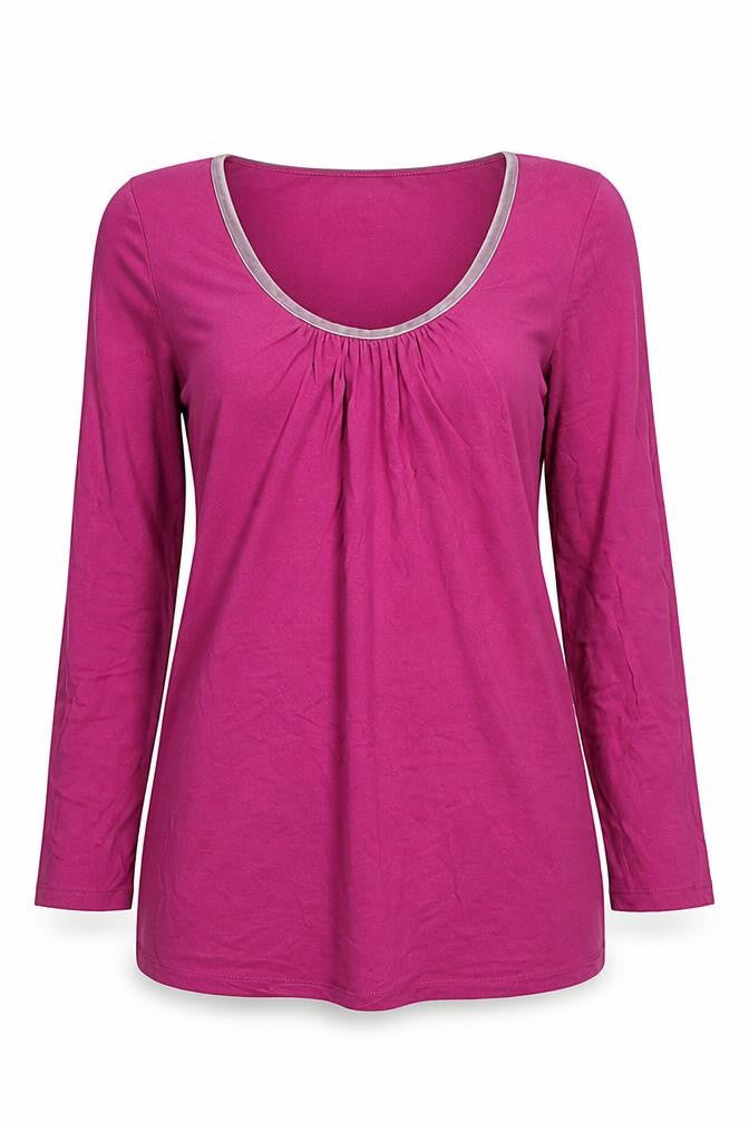 Front view of Boden Women Pink 3/4 Sleeve Basic Jersey Top, size 8