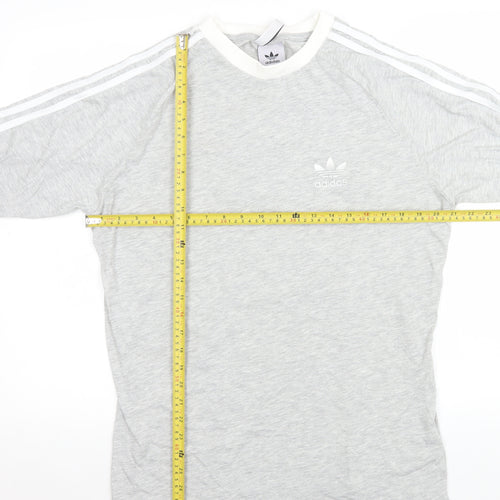 Adidas Women's Grey Long Sleeve Cotton Crew Neck T-Shirt Size L