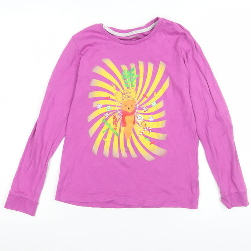 Lily & Dan Girls Pink Kevin the Carrot Long Sleeve Cotton T-Shirt 9-10 Years