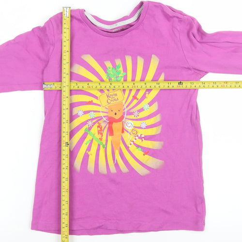 Lily & Dan Girls Pink Kevin the Carrot Long Sleeve Cotton T-Shirt 9-10 Years