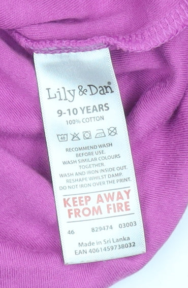 Lily & Dan Girls Pink Kevin the Carrot Long Sleeve Cotton T-Shirt 9-10 Years