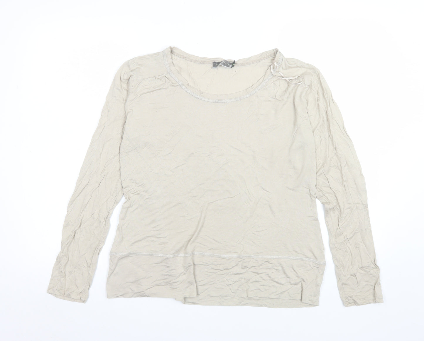 Mint Velvet Women’s Beige Long Sleeve Viscose Blouse Size 18