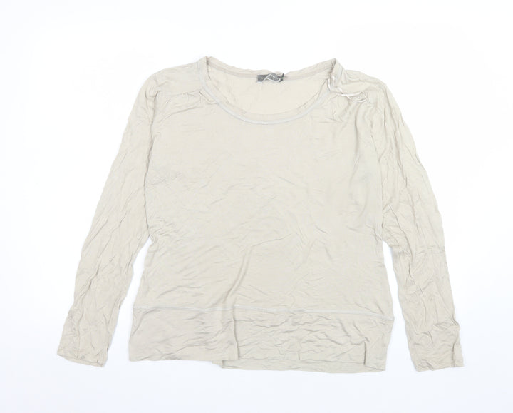 Mint Velvet Women’s Beige Long Sleeve Viscose Blouse Size 18