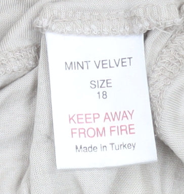 Mint Velvet Women’s Beige Long Sleeve Viscose Blouse Size 18