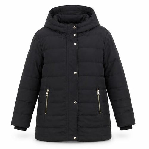 ZARA Women's Black XS Long Hooded Puffer Jacket Winter Coat