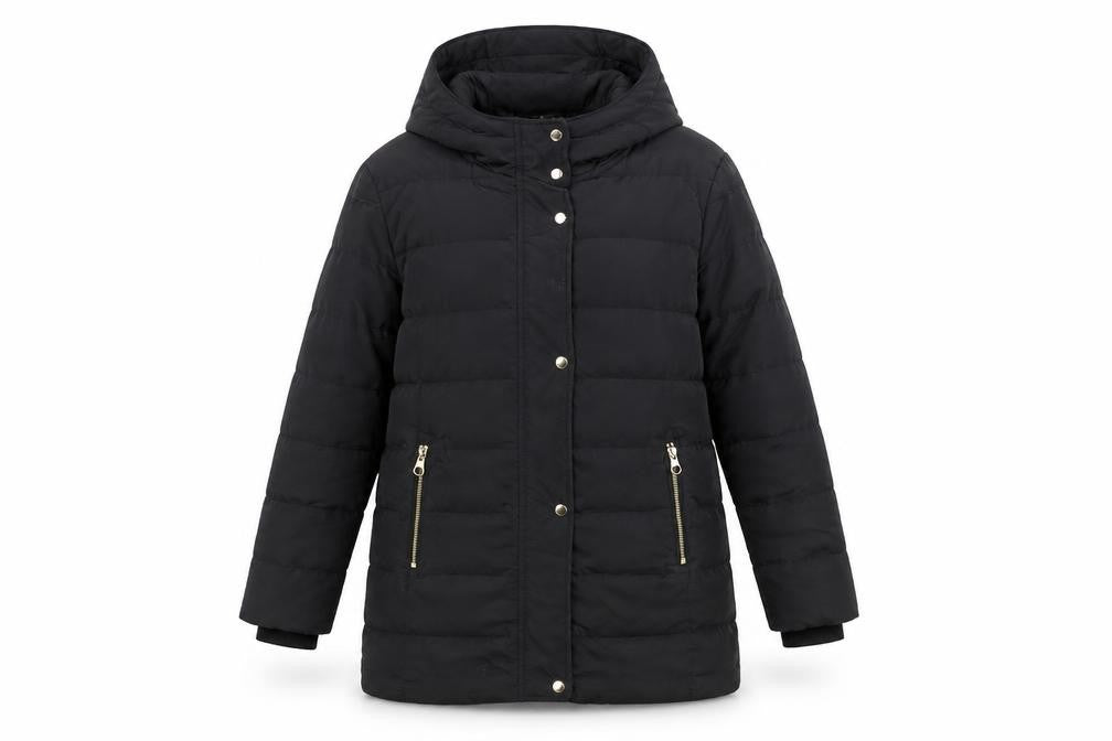 ZARA Women's Black XS Long Hooded Puffer Jacket Winter Coat