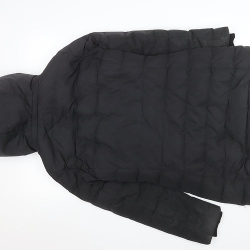 ZARA Women's Black XS Long Hooded Puffer Jacket Winter Coat