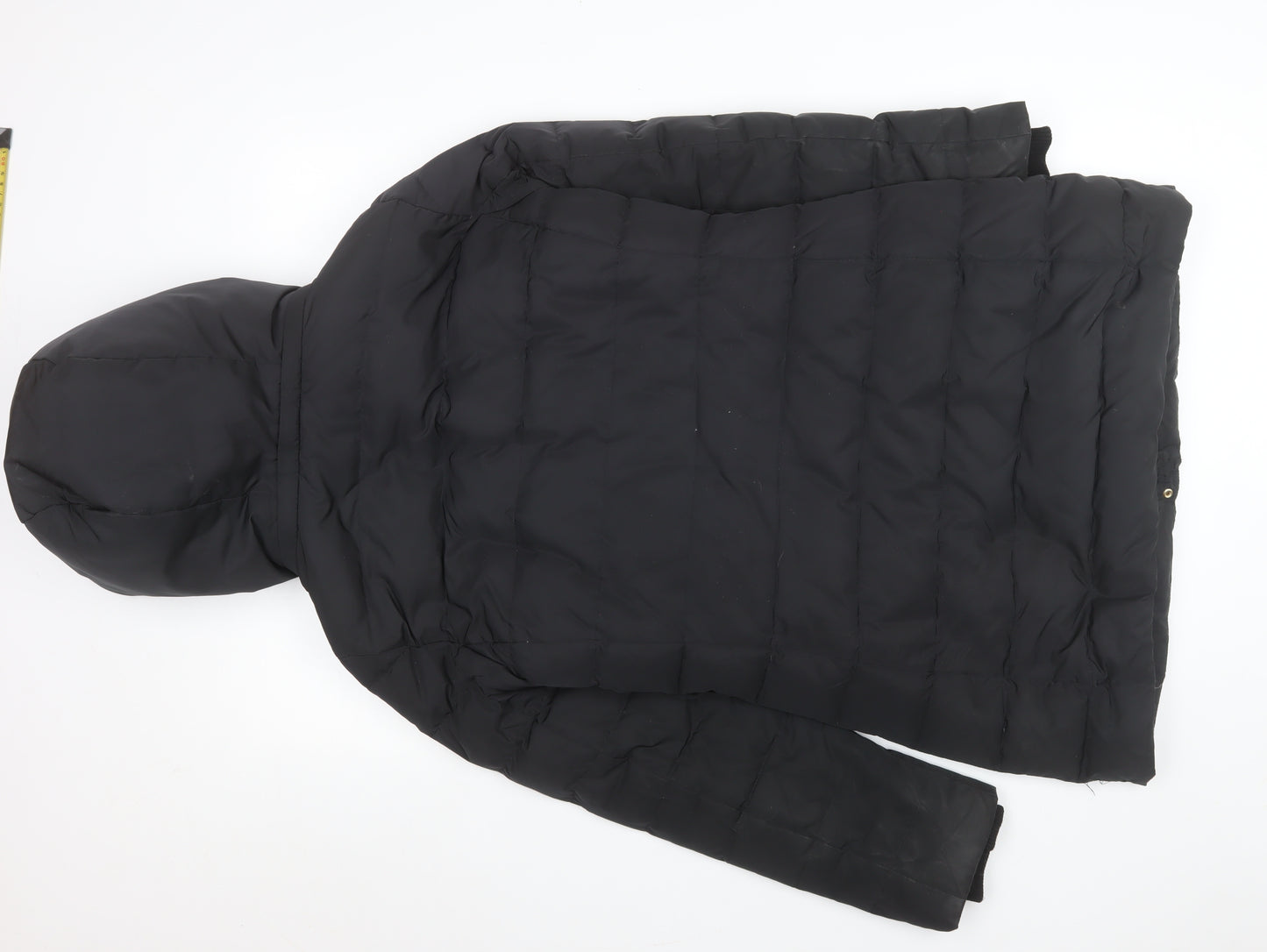 ZARA Women's Black XS Long Hooded Puffer Jacket Winter Coat