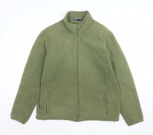 Lands' End Womens Green Fleece Full Zip Jacket Size M