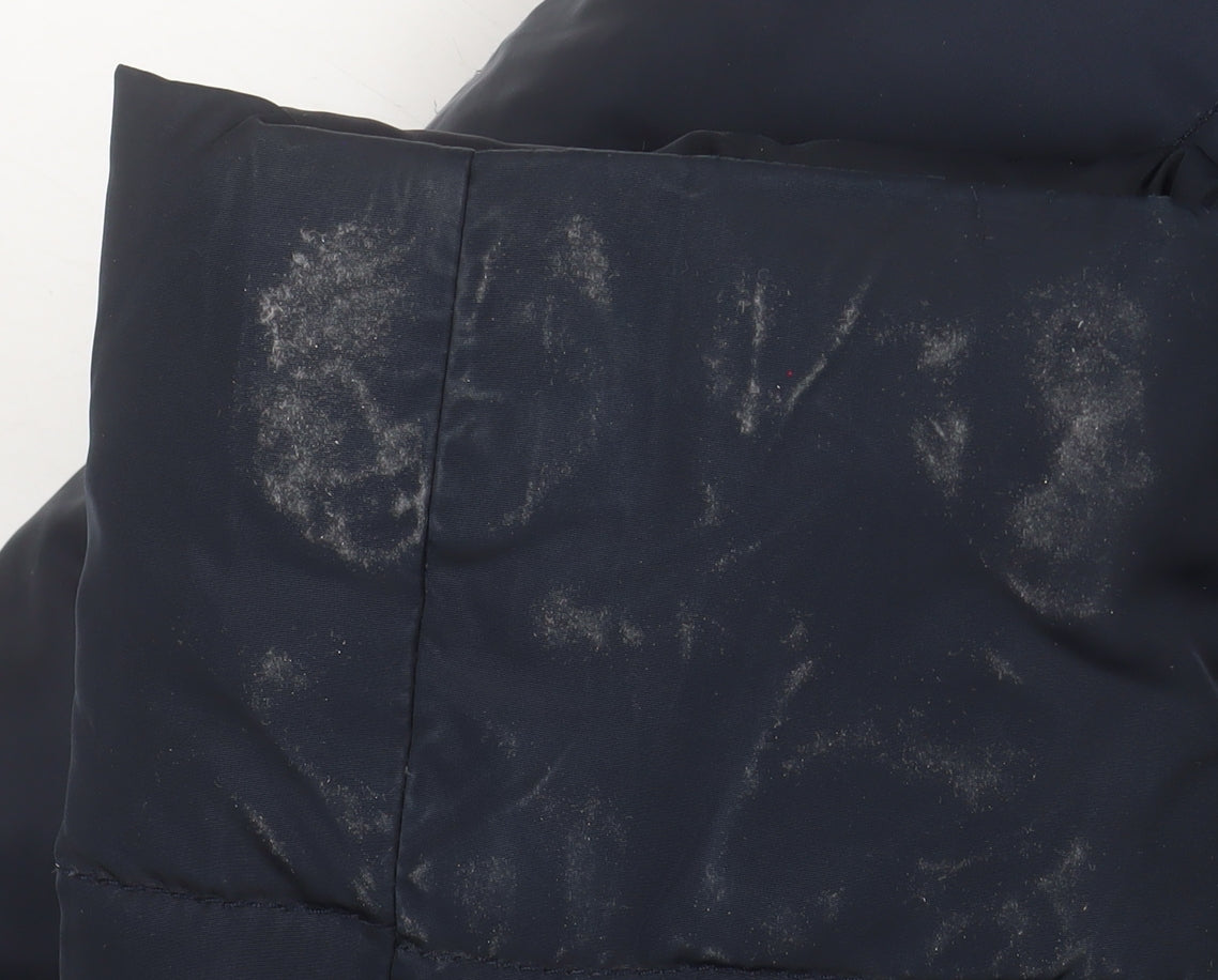 Monsoon Women's Blue Long Hooded Belted Puffer Coat Size S