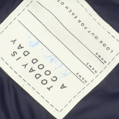 Marks and Spencer Boys Blue Hooded Puffer Jacket 12-13 Years Water Resistant