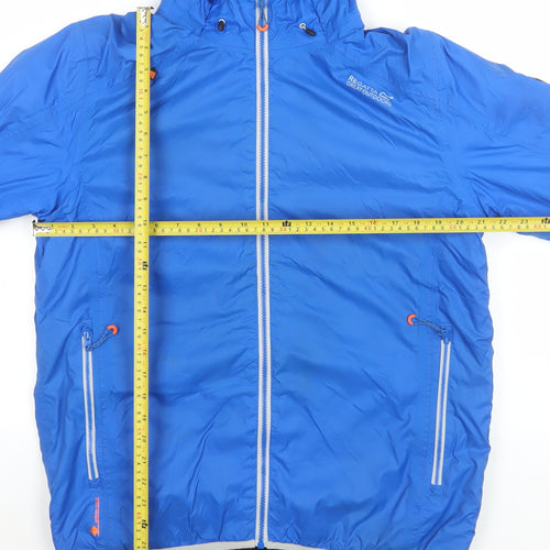 Regatta Men's Blue Hooded Windbreaker Jacket Size M Outdoor Waterproof