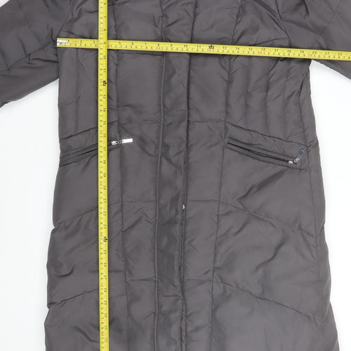 Centigrade Women's Grey Long Puffer Coat S Hooded Down Winter Jacket