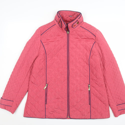 JBC Collection Womens Pink Quilted Jacket Size 12 Full Zip Lightweight