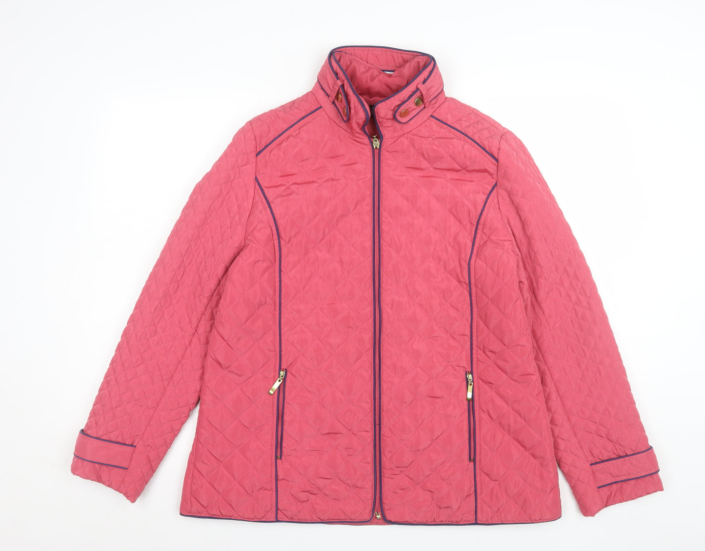 JBC Collection Womens Pink Quilted Jacket Size 12 Full Zip Lightweight