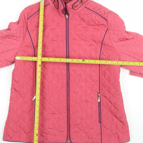 JBC Collection Womens Pink Quilted Jacket Size 12 Full Zip Lightweight