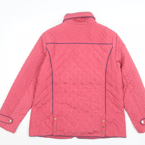 JBC Collection Womens Pink Quilted Jacket Size 12 Full Zip Lightweight